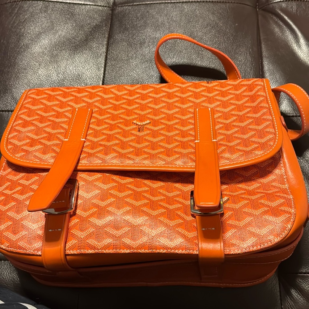 Orange goyard satchel